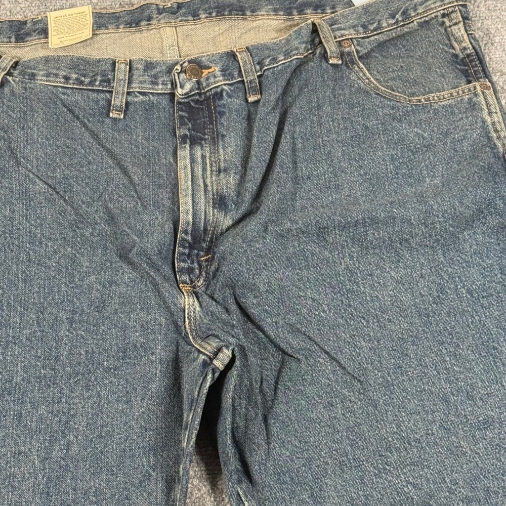Wrangler Relaxed Fit Straight Leg Jeans Classic Denim Blue Mens 50x28 Retro Work